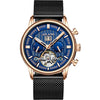 Blue - Rose Gold - Black Mesh
